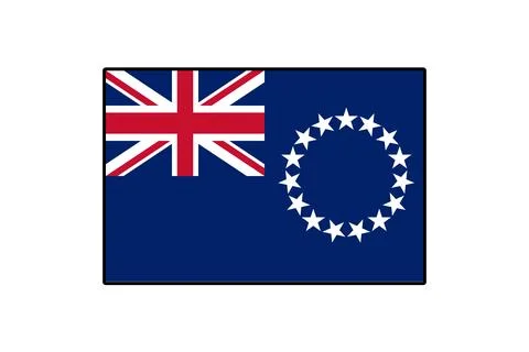 Vector flag of Cook Islands Stockillustratie