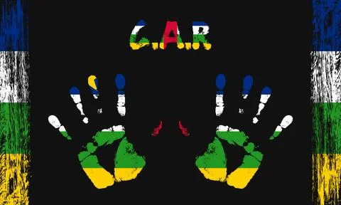 Vector flag of C.A.R with a palm Stock Illustration