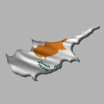Vector flag Cyprus in the form of a map Stock Illustration