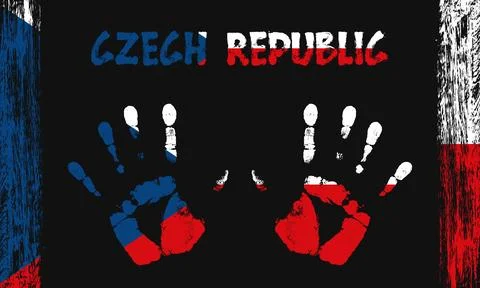 Vector flag of Czech Republic with a palm Stock Illustration