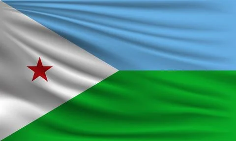 Vector flag of Djibouti Illustrazione stock