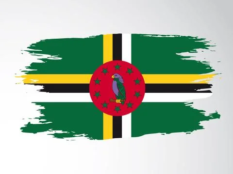 Vector flag of Dominica drawn with a brush Stock Illustration