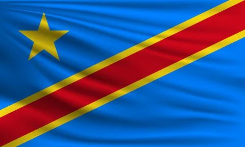 Vector flag of DR Congo Stock Illustration