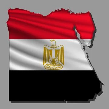 Vector flag Egypt in the form of a map Stock Illustration