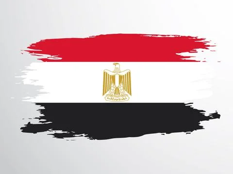 Vector flag of Egypt painted with a brush Stock Illustration