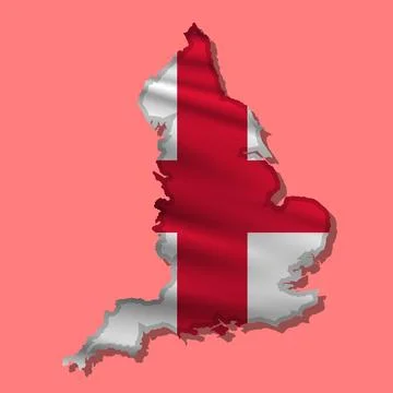Vector flag England in the form of a map Stock Illustration