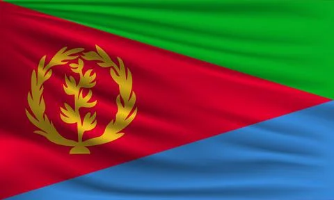 Vector flag of Eritrea Illustrazione stock