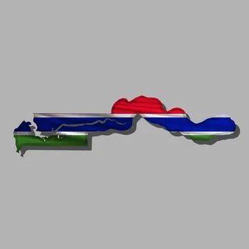 Vector flag Gambia in the form of a map Stock Illustration