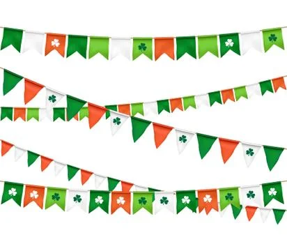 Vector flag garland for st. patrick's day on white background Stock Illustration