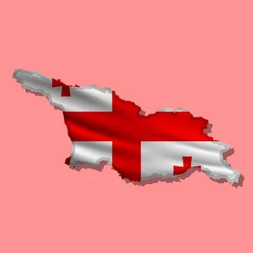 Vector flag Georgia in the form of a map Stock Illustration