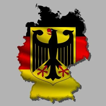 Vector flag Germany in the form of a map Stock Illustration