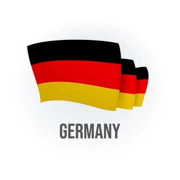 Vector flag of Germany. German waving flag. Vector illustration. Stock Illustration
