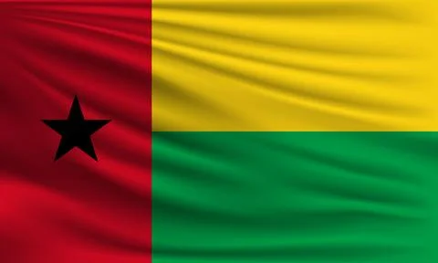 Vector flag of Guinea-Bissau Stock Illustration