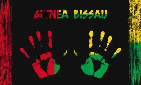 Vector flag of Guinea Bissau with a palm Stock-Illustration
