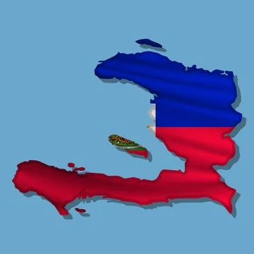 Vector flag Haiti in the form of a map 스톡 일러스트