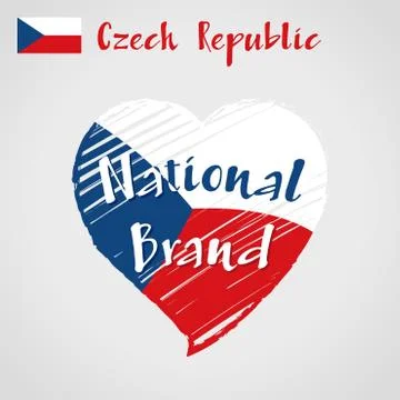 Vector flag heart of Czech Republic, National Brand. Stock Illustration