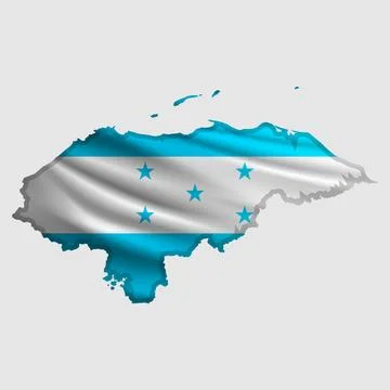 Vector flag Honduras in the form of a map Stock Illustration