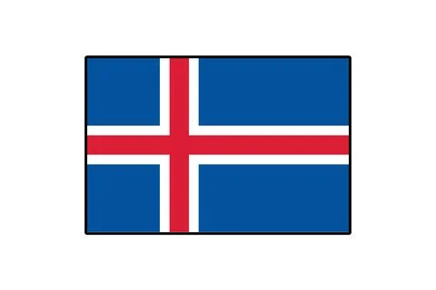 Vector flag of Iceland Illustrazione stock