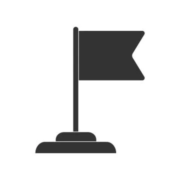 Vector flag icon on the stand. Isolate for apps and theme design of achieveme Ilustración de archivo