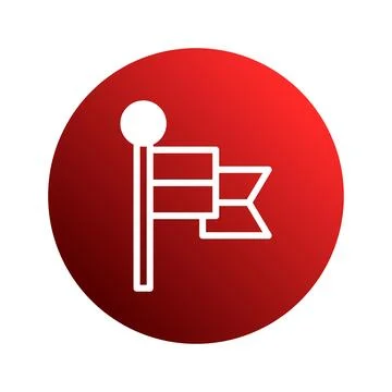 Vector Flag Illustration on Red Gradient Circle Background for Graphic Desi.. Stock Illustration