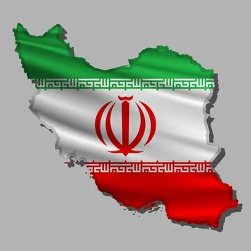 Vector flag Iran in the form of a map Stock Illustration