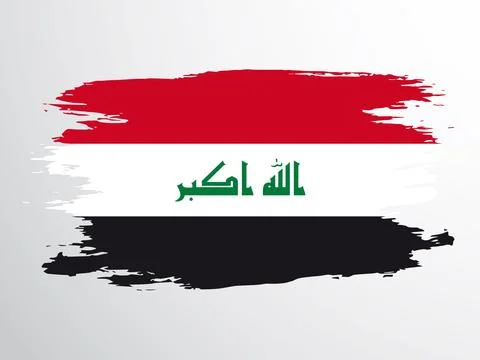 Vector flag of Iraq drawn with a brush Stock Illustration