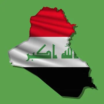 Vector flag Iraq in the form of a map Stock Illustration