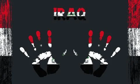 Vector flag of Iraq with a palm Stock Illustration