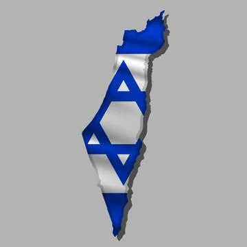 Vector flag Israel in the form of a map Stock Illustration