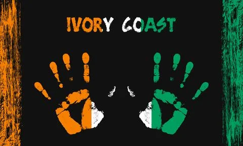Vector flag of Ivory Coast with a palm Stock Illustration
