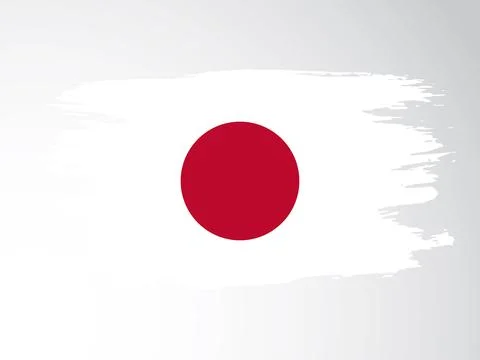 Vector flag of Japan drawn with a brush Stock Illustration