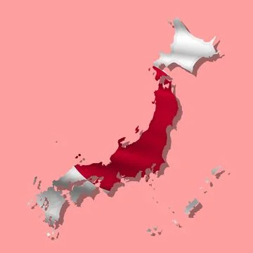 Vector flag Japan in the form of a map Stock Illustration