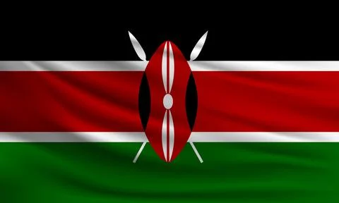 Vector flag of Kenya Illustrazione stock