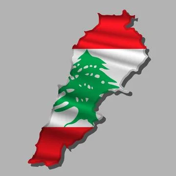 Vector flag Lebanon in the form of a map Stock Illustration