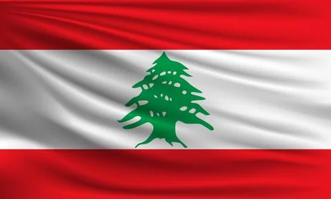 Vector flag of Lebanon Stock Illustration