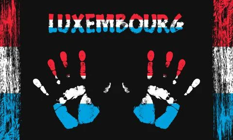 Vector flag of Luxembourg with a palm Stock Illustration