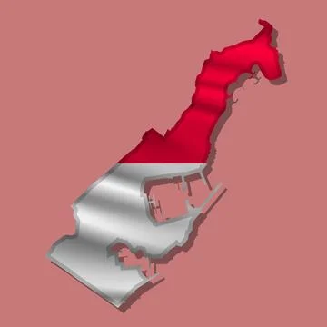 Vector flag Monaco in the form of a map Stock Illustration