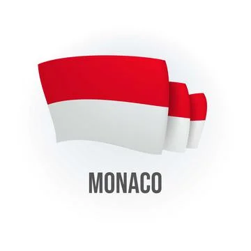 Vector flag of Monaco. Monegasque waving flag. Vector illustration. Stock Illustration