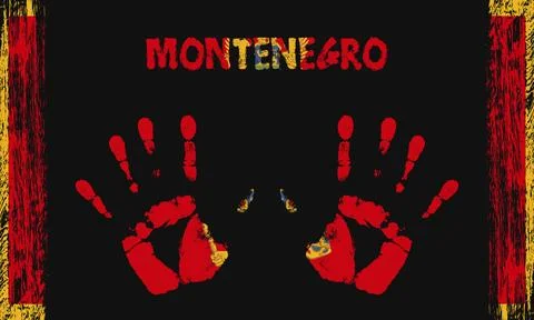 Vector flag of Montenegro with a palm Stock Illustration