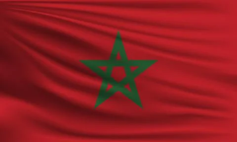 Vector flag of Morocco Illustrazione stock