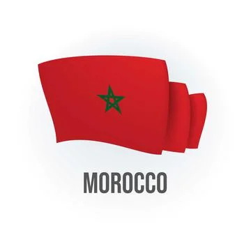 Vector flag of Morocco. Moroccan waving flag. Vector illustration. Stock Illustration