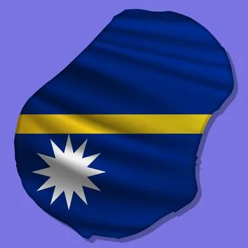 Vector flag Nauru in the form of a map Stock Illustration