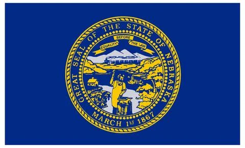 Vector Flag of Nebraska, USA, Isolated on White Background Stock Illustration