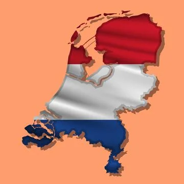 Vector flag Netherlands in the form of a map Stock Illustration