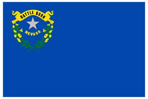 Vector Flag of Nevada, USA, Isolated on White Background Stock Illustration