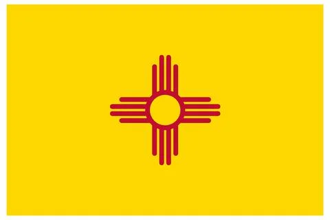 Vector Flag of New Mexico, USA, Isolated on White Background Stock Illustration