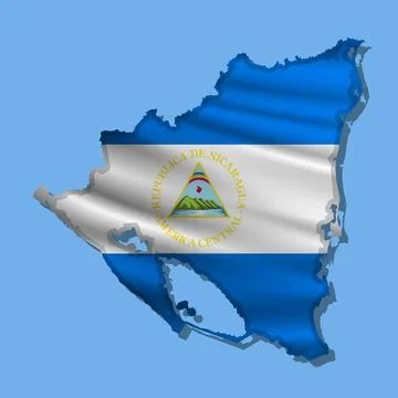 Vector flag Nicaragua in the form of a map Stock Illustration