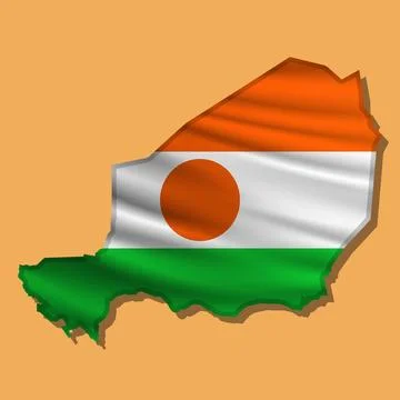 Vector flag Niger in the form of a map Stock Illustration