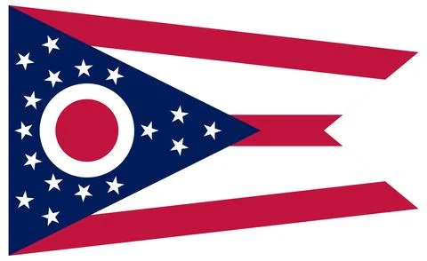 Vector Flag of Ohio, USA, Isolated on White Background Stock Illustration