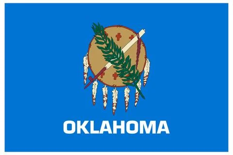 Vector Flag of Oklahoma, USA, Isolated on White Background Stock Illustration